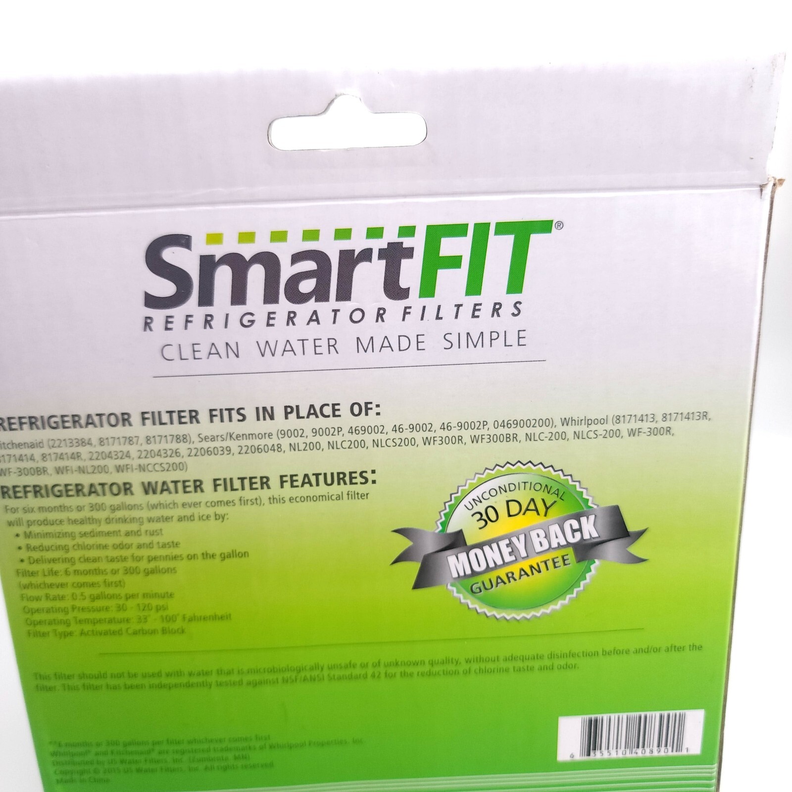 Smart fit Refrigerator Filter Compatible Kitchen Whirlpool 2 Pack USA Seller