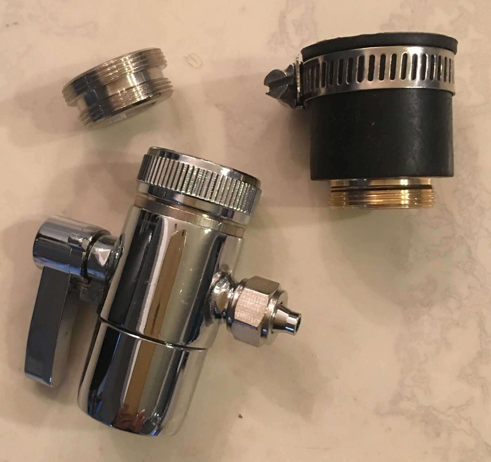 Kitchen Bathroom Sink Faucet Water Filter Diverter Valve Push on 1/4 inch Tubing
