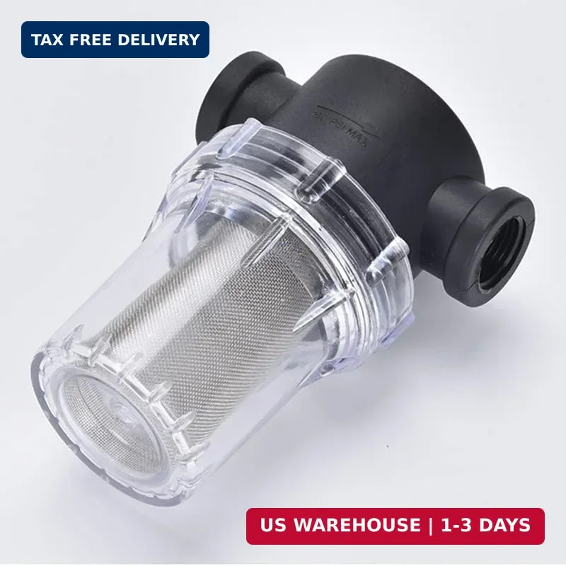 Water Pump Strainer Filter 1/2 Inch Female NPT in-Line Twist-On Pipe Strainer wi