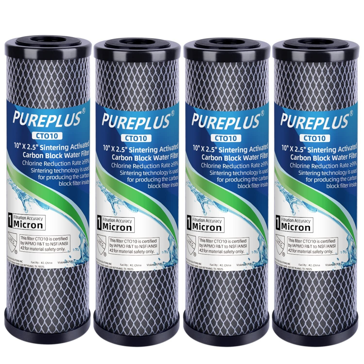 1 Micron 2.5″ x 10″ Whole House CTO Carbon Sediment Water Filter Cartridge