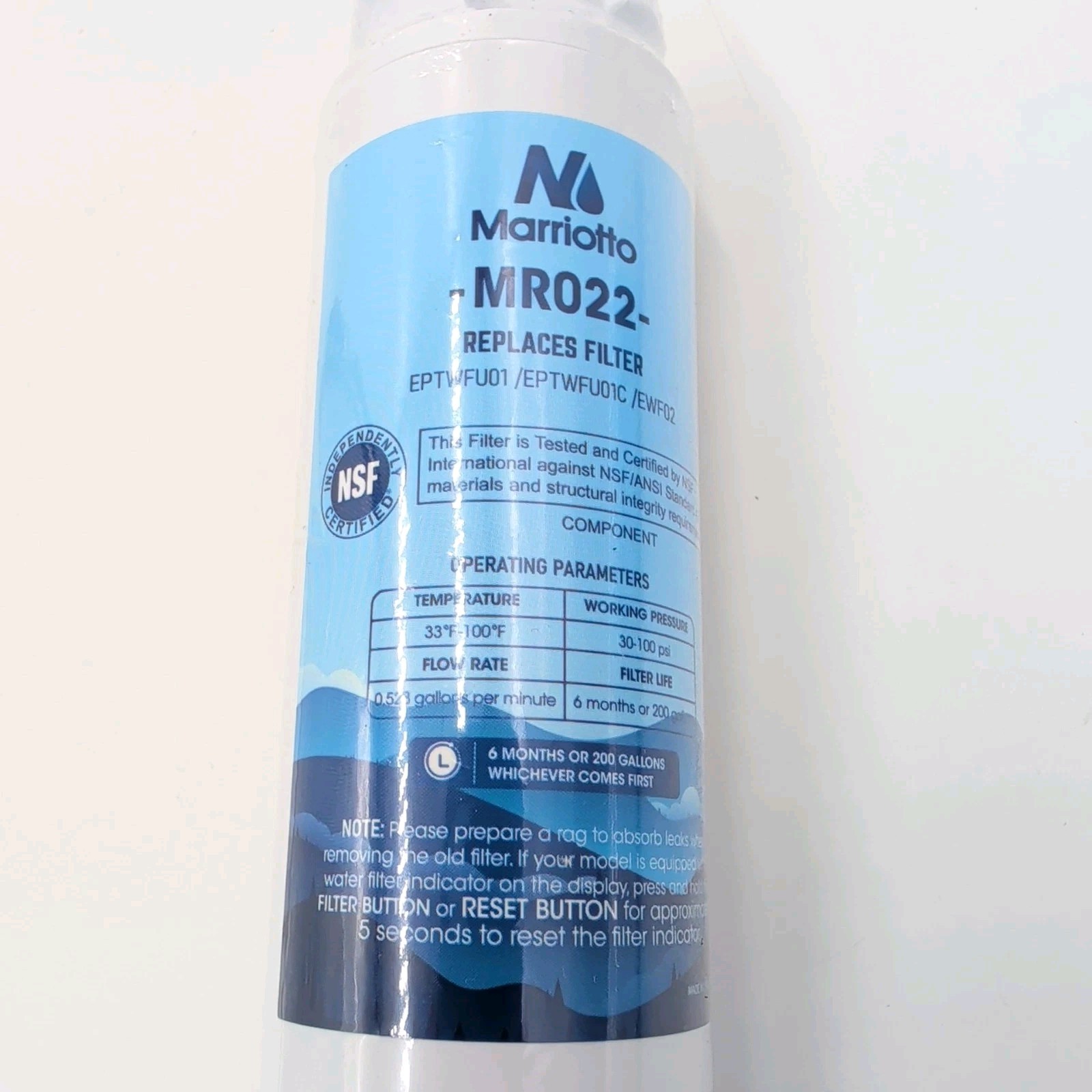 3 pack Marriotto MR022 Refrigerator Water Filter Replacement New Sealed