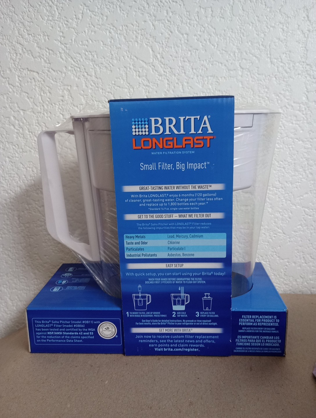 Brita Longlast Water Filtration System 6 Cups Lead Removing Filter New In Box