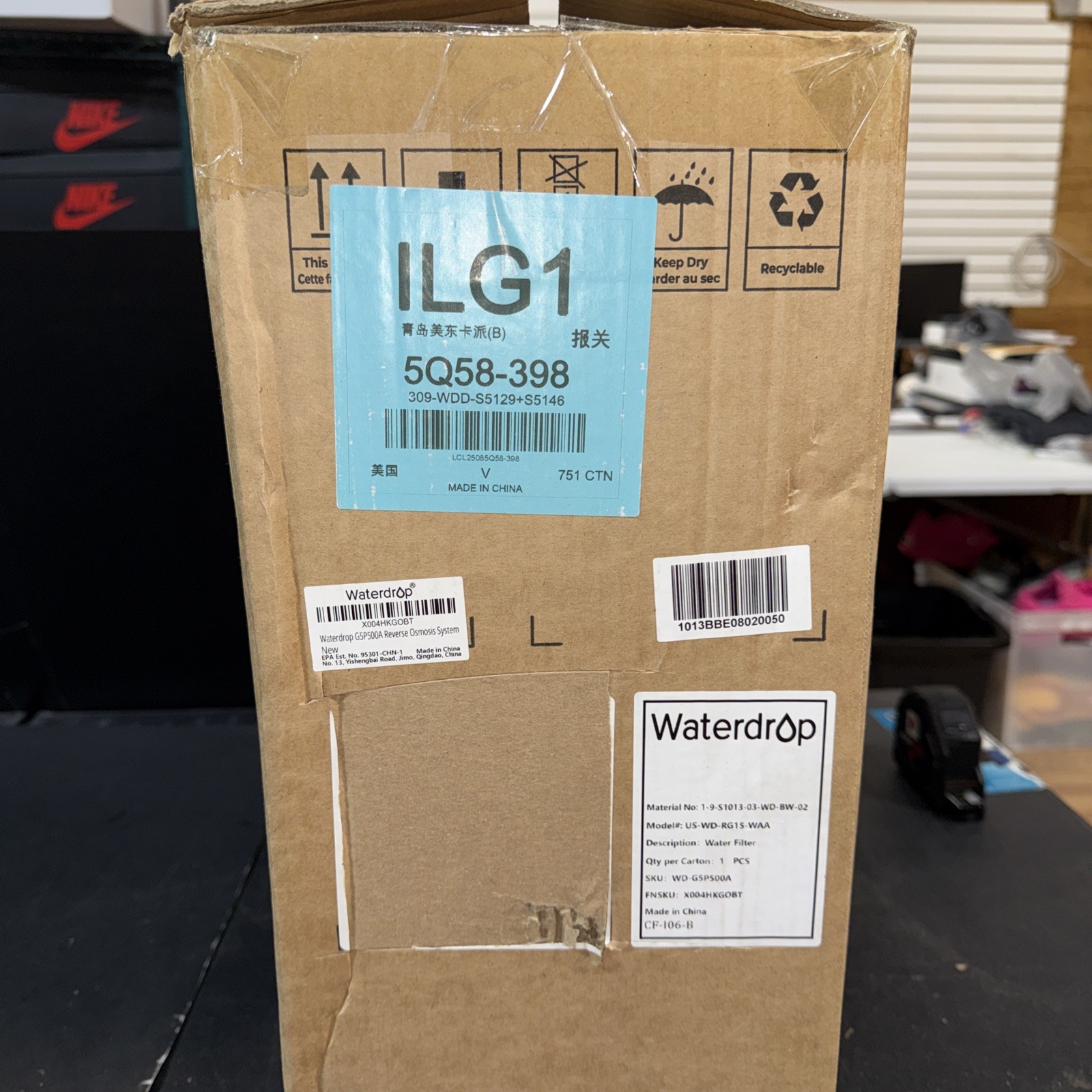 Waterdrop G5P500A Alkaline Mineral pH+ Reverse Osmosis Water Filter, Reduces TDS
