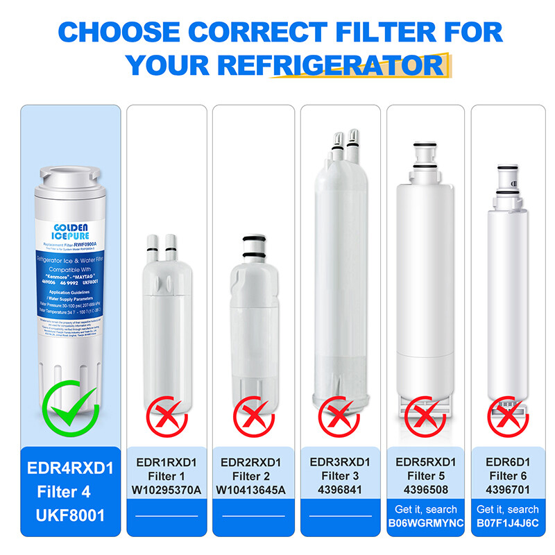 Fit For Maytag UKF8001 UKF8001AXX-200 RWF1040 Water Filter,4 PACK,Golden Icepure