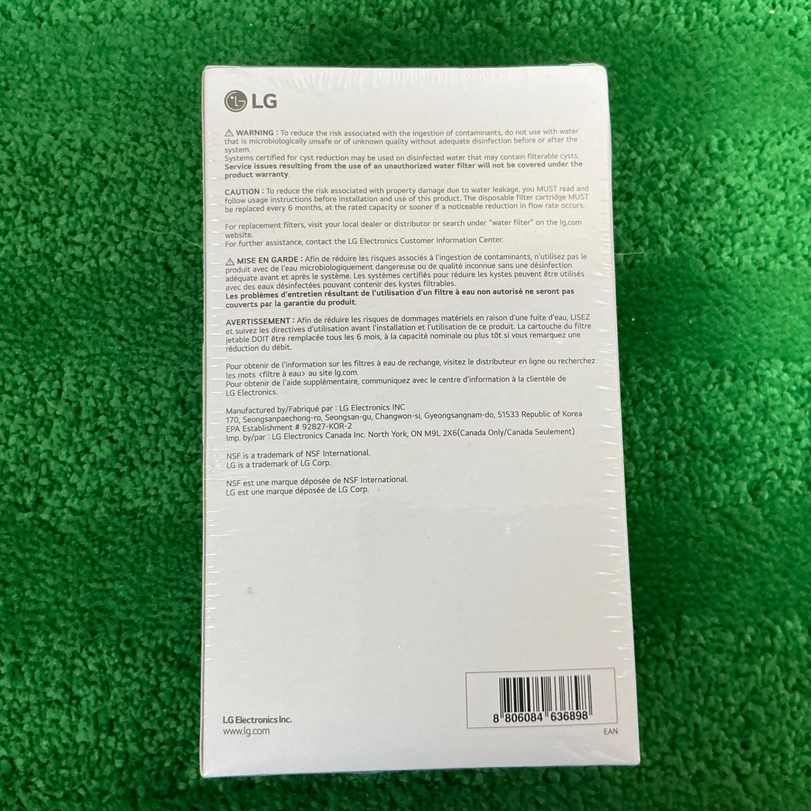 2 Pack – LG LT1000P2 Refresh Refrigerator Ice Water Filter Open Box, READ DESC.