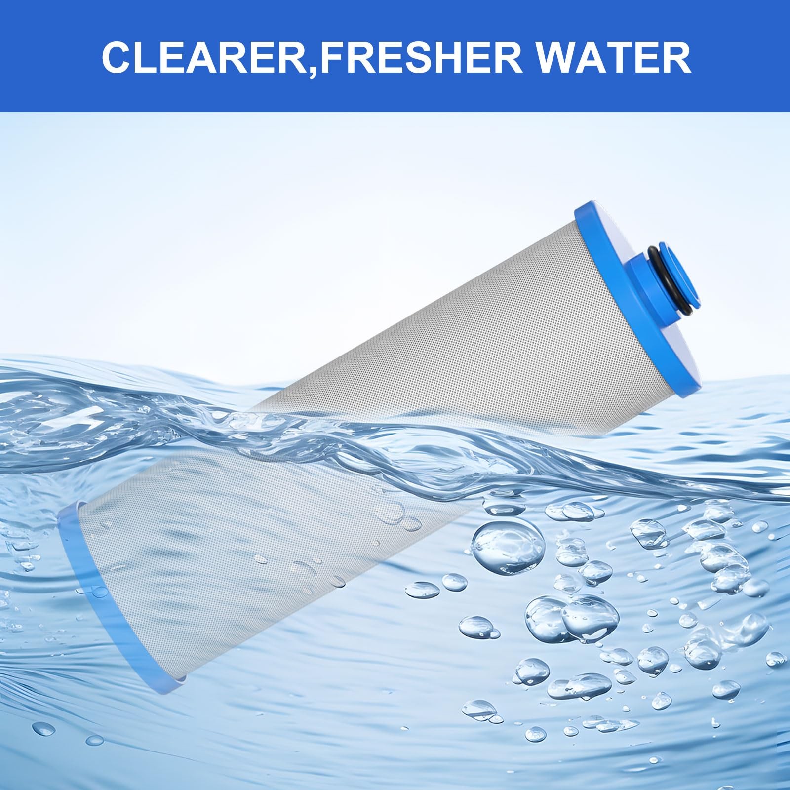 Vickmons KW1 RV Water Filter Cartridge 2.5x10in Compatible with RCS/FR1 3Pack