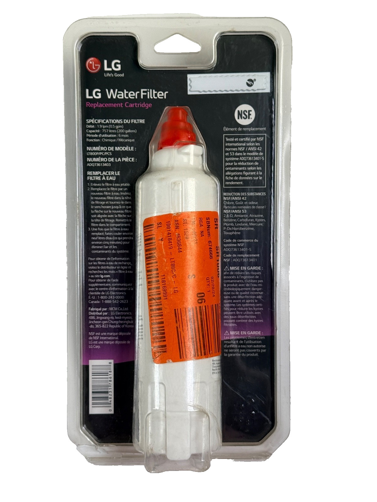 LG LT800P /PC/PCS Refrigerator Water Filter Replacement OEM GENUINE BRAND NEW!