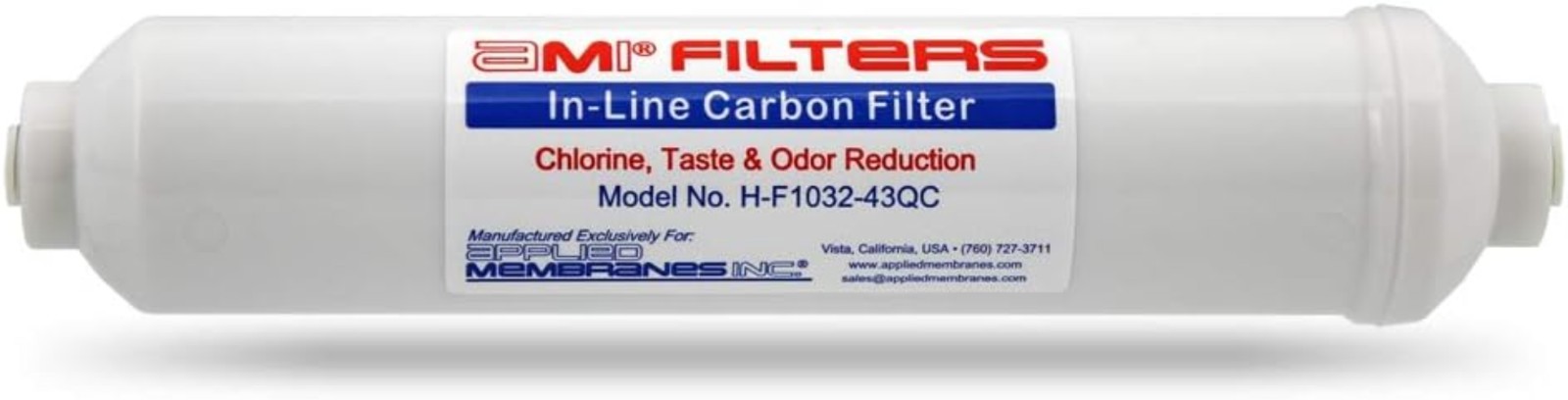 Inline Carbon Water Filter | 10″ Length | 1/4″ Quick Connect In/Out 1/4″ QC |…
