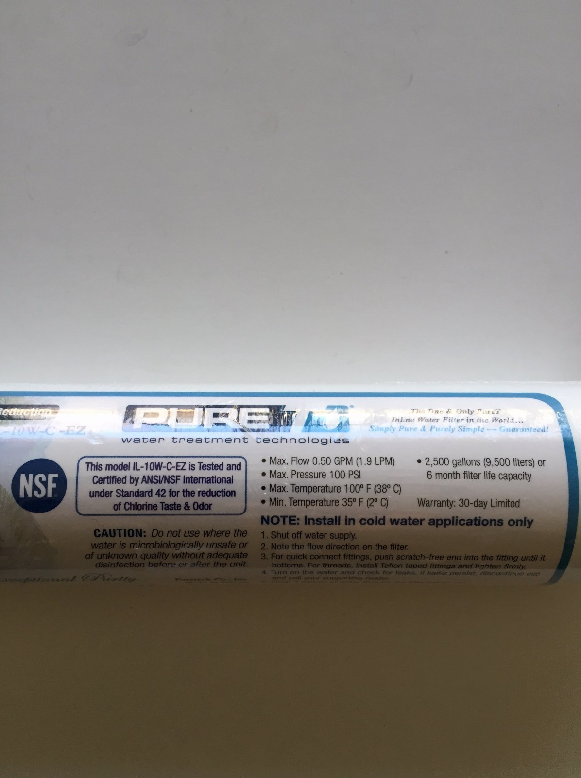 REVERSE OSMOSIS IN-LINE CARBON FILTER 10 X 2 1/4″ QUICK CONNECT ENDS – 4 FILTERS
