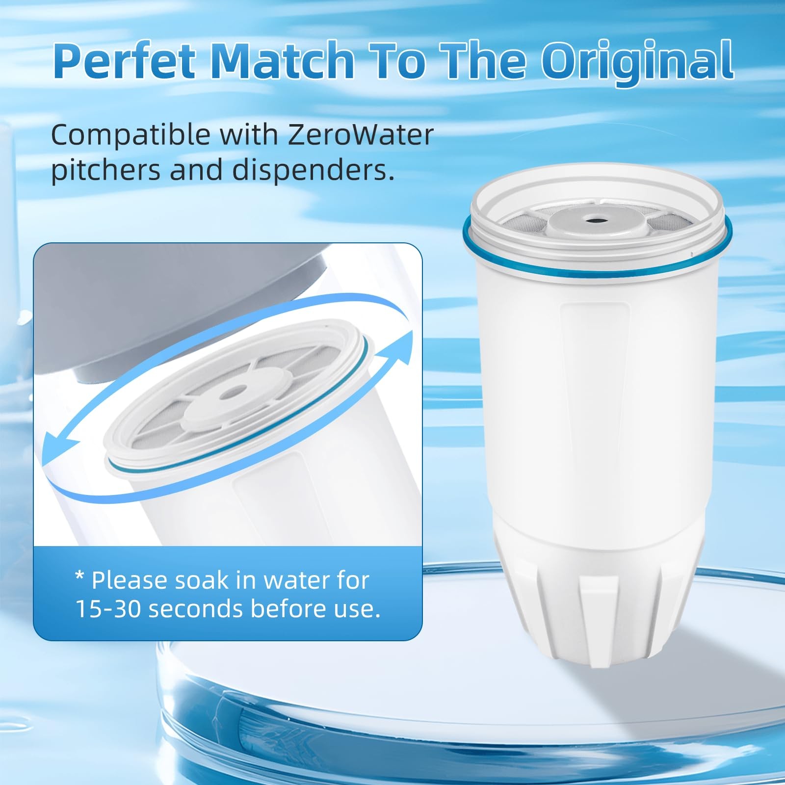 Water Filter Replacement for ZERO Pitchers and Dispensers ZR-001 ZR-017 ZR-004 Z