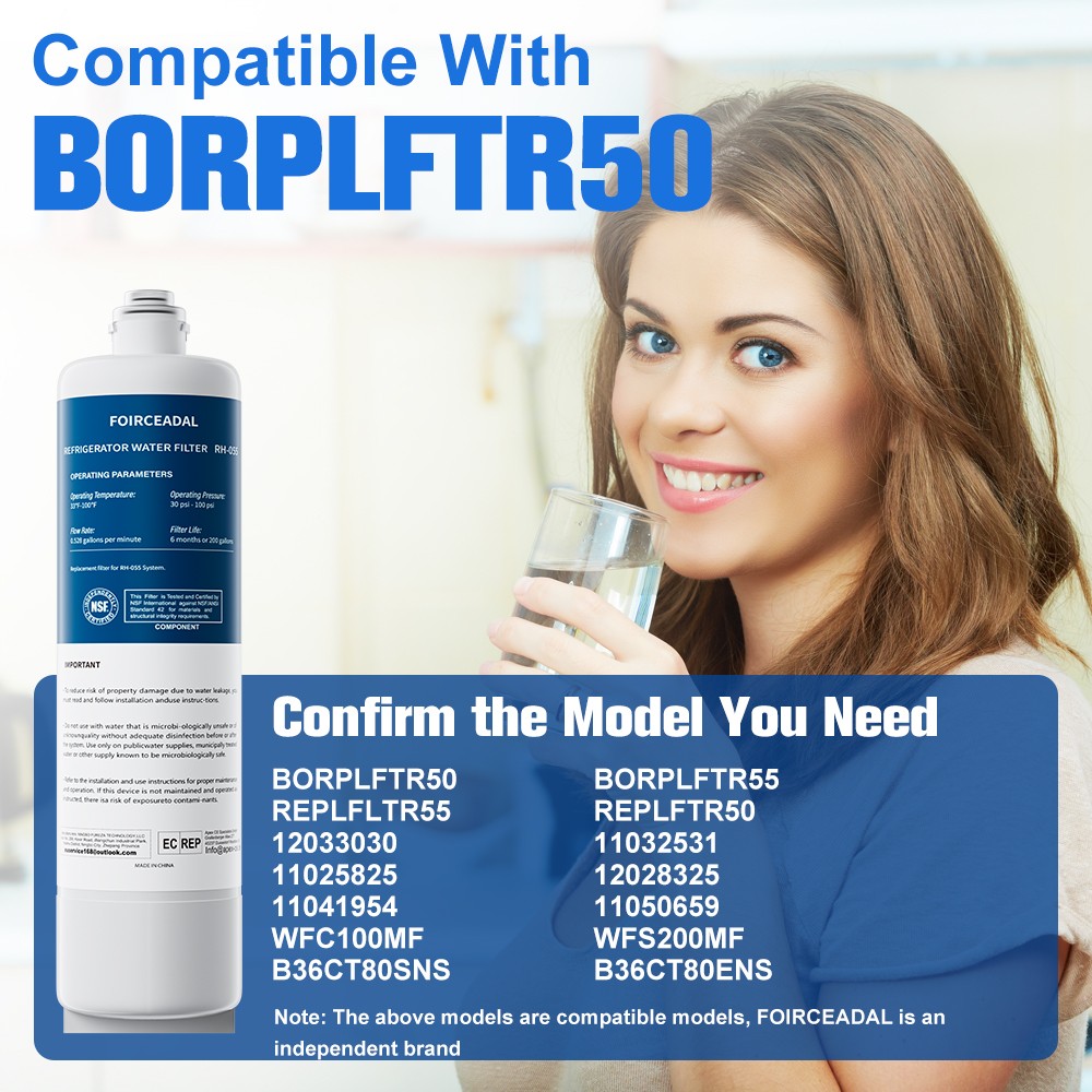 2PACK For Bosch UltraClarity Pro Water Filter BORPLFTR50, BORPLFTR55, RA450022