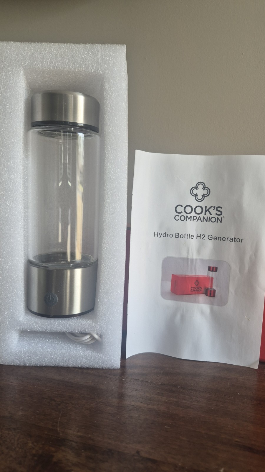 14 oz Silver Cooks Companion Hydro Bottle H2 Generator New