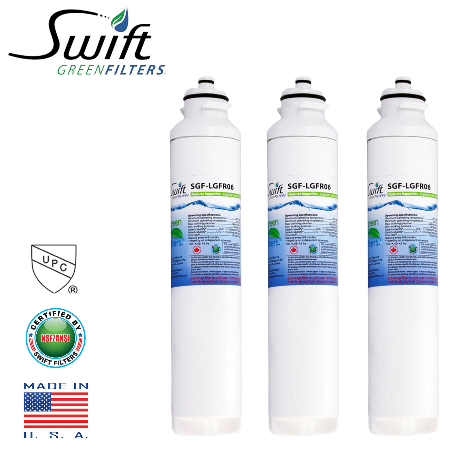 SGF-LGFR06 Compatible with LG M7251242FR-06, M7251252FR-06 filter (6 Pack)