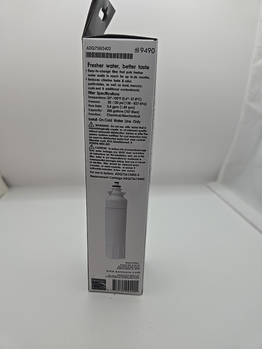 Kenmore 9490 Water Filter for Refrigerators – White New Free Shipping.