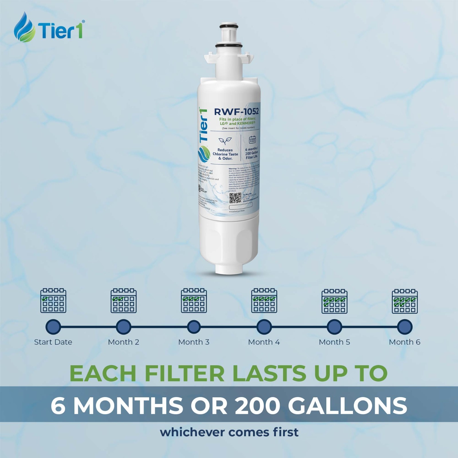 Fits LG LT700P Kenmore 46-9690 ADQ36006101 – Comparable Tier1 Water Filter 3PK