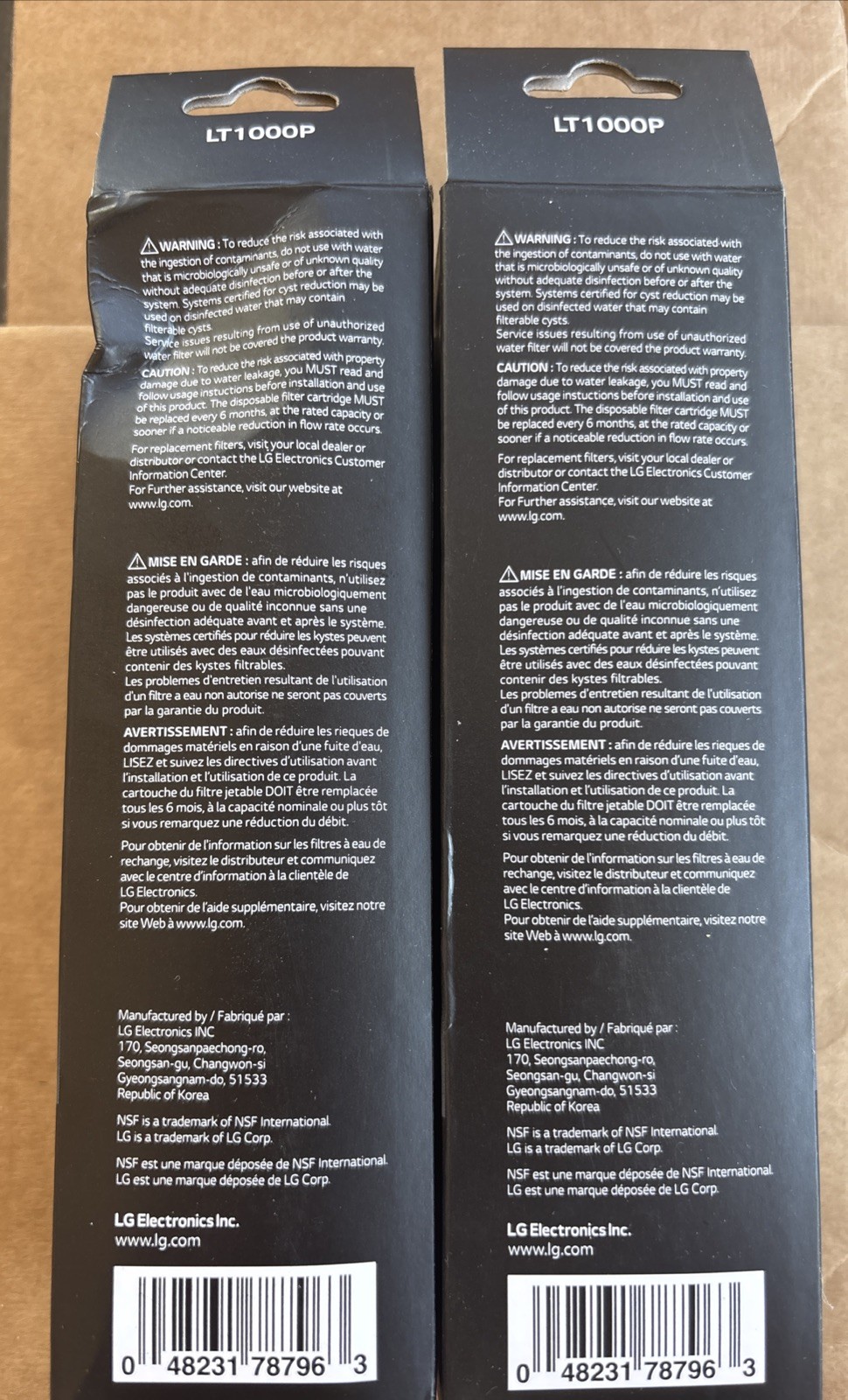 2x LG SEALED LT1000P/PC/PCS Refrigerator Replacement Water Filter FREE SHIPPING
