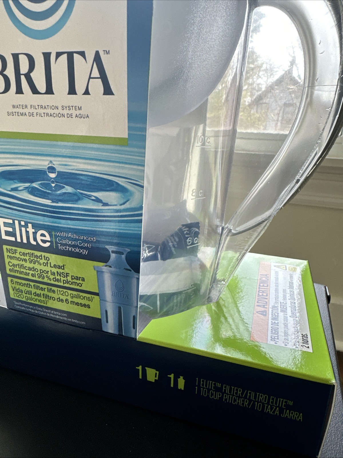 Brita 10-Cup Water Filter Pitcher (New in Box) with 2 Elite Filter
