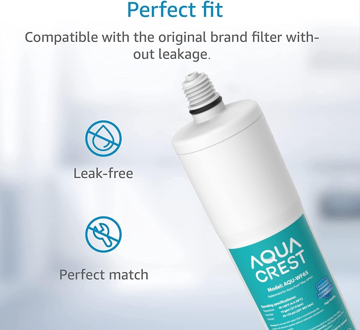 6 Packs AQUA CREST AP431 Water Filter eplacement for 3M Aqua-Pure AP431, HF8-S
