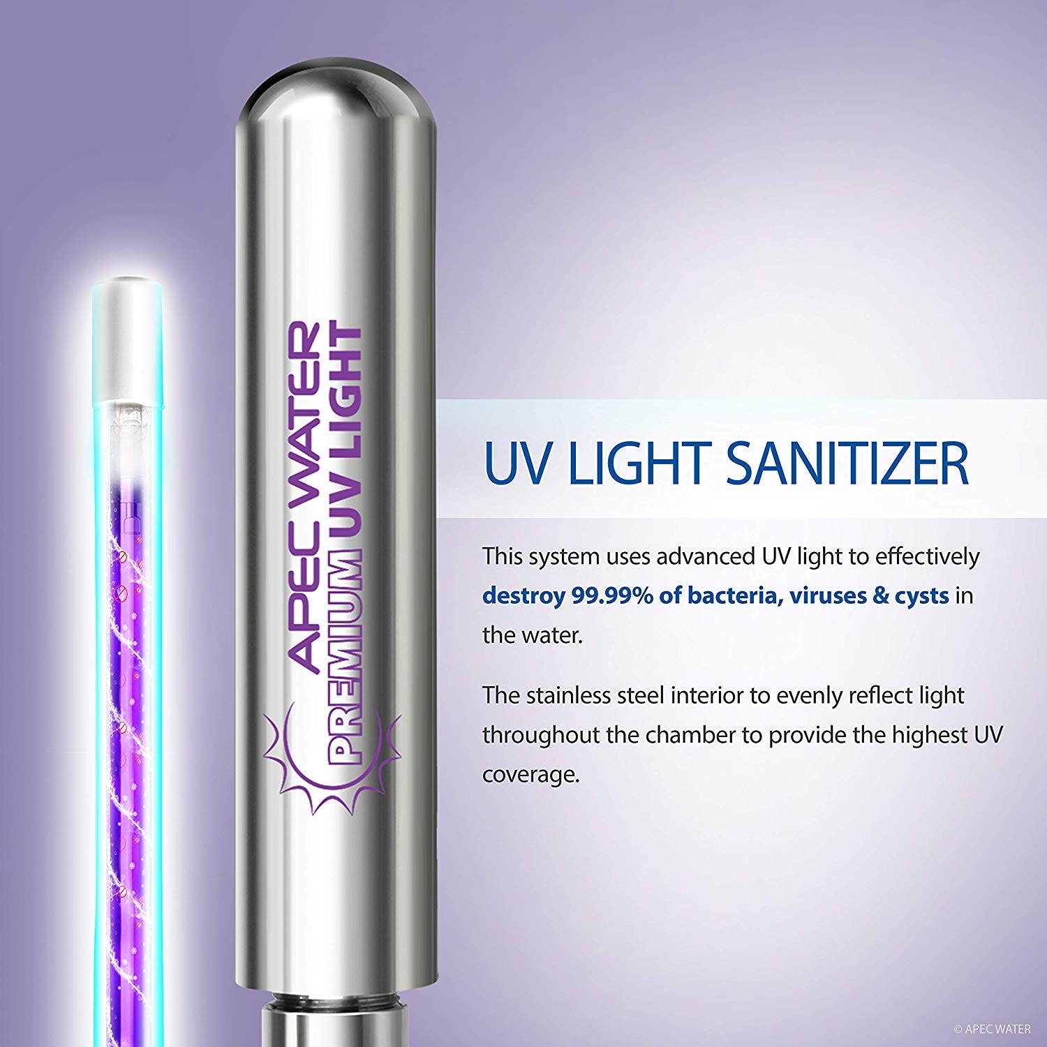APEC Water UVBULB-SSV2 Replacement UV Ultra Violet Light Bulb for ROES-UV75-SS