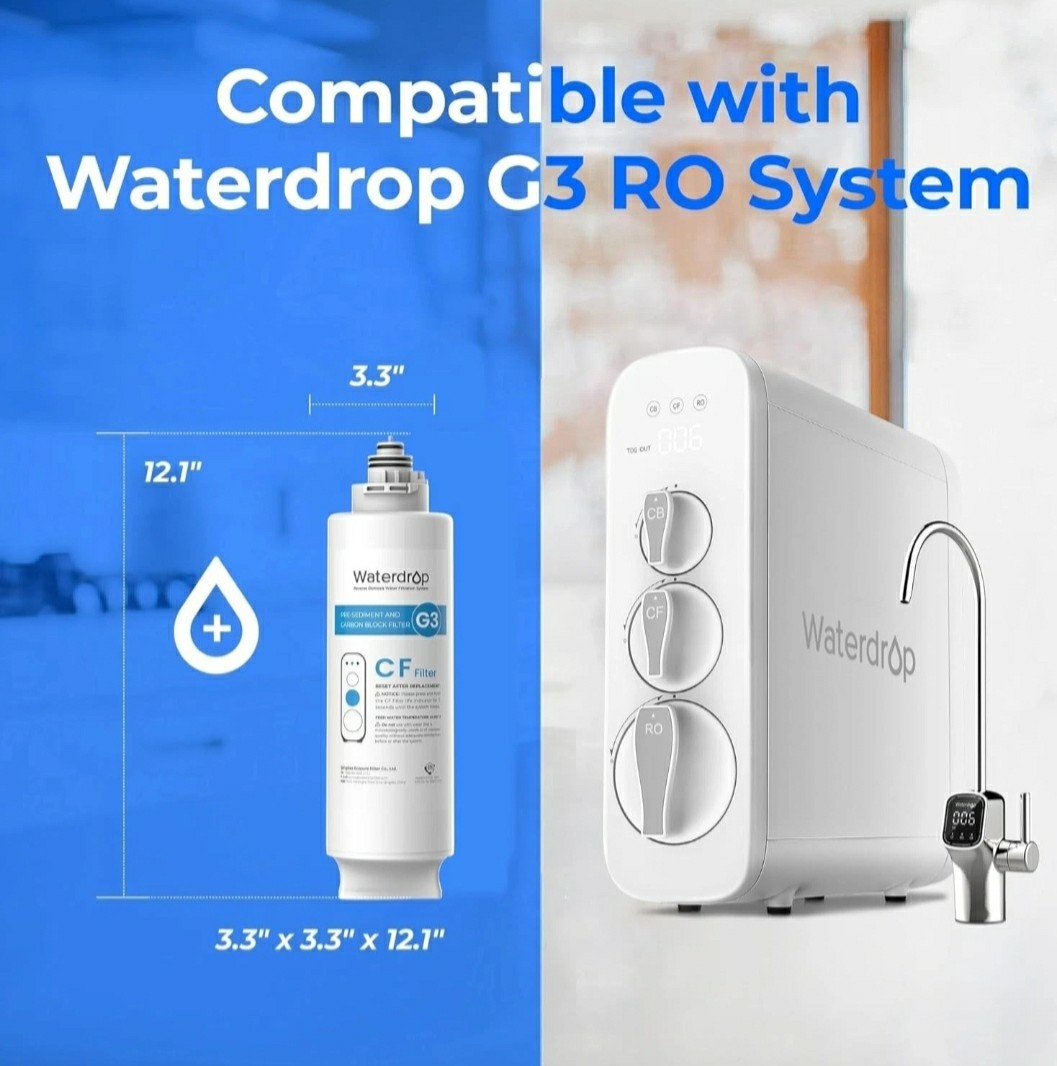 Waterdrop WD-G3-CF Filter, Replacement for WD-G3-W, WD-G3P600 and WD-G3P800-W