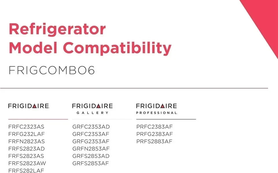 Frigidaire PWF-1 FPPWFU01 Water Filter & PureAir AF-2 FRGPAAF2 Air Filter