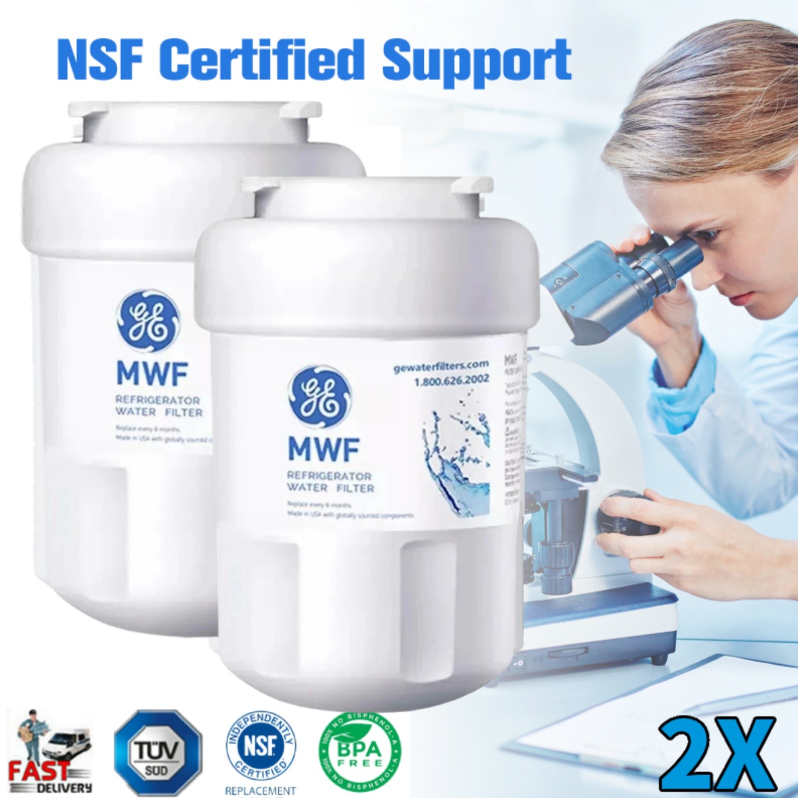 2pack filter For GE MWF MWF MWF 46-9991 Smartwater Fridge Water Filter