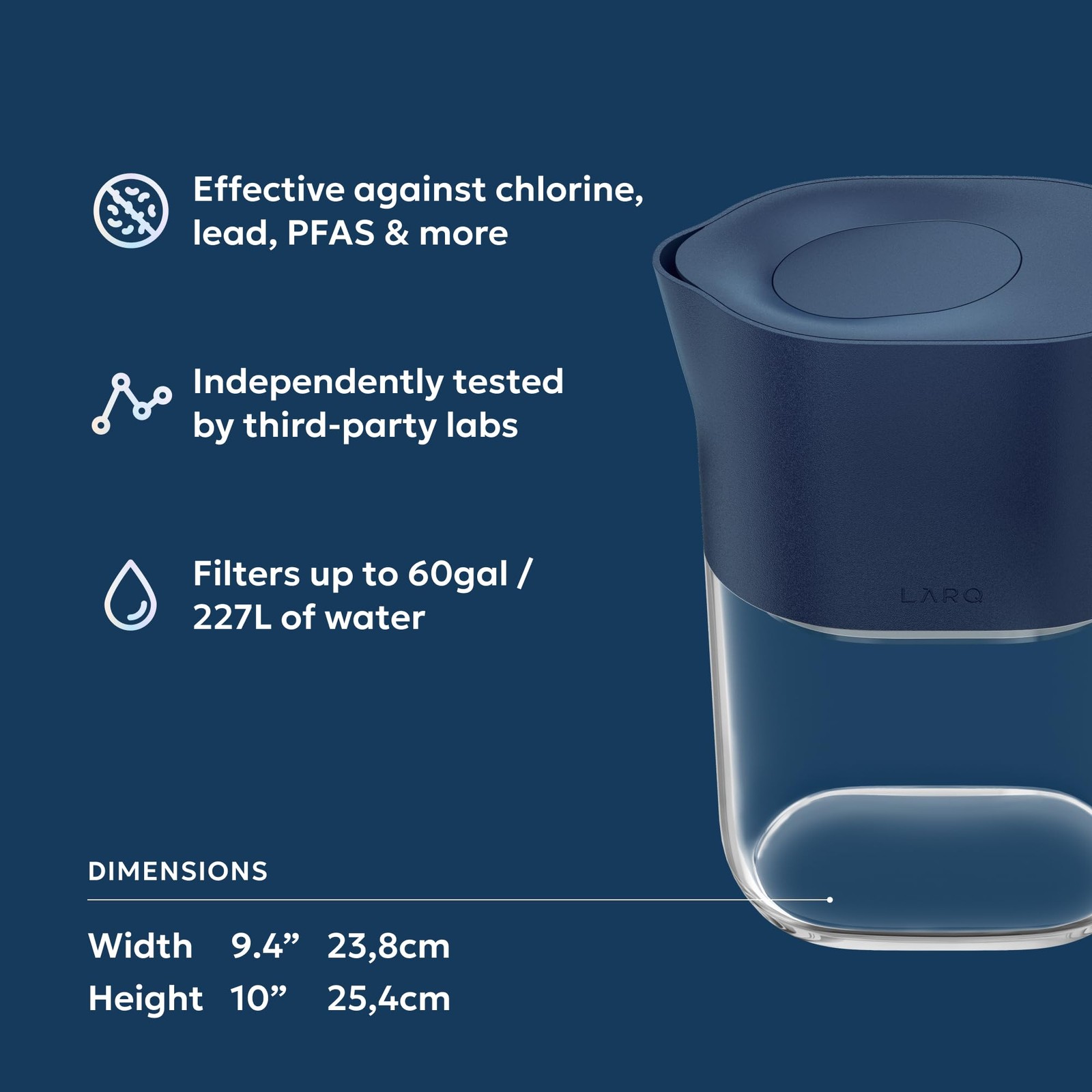 Water Filter Pitcher 1.9L (8-Cup) – Nano Zero Filter Removes Chlorine, Lead, …