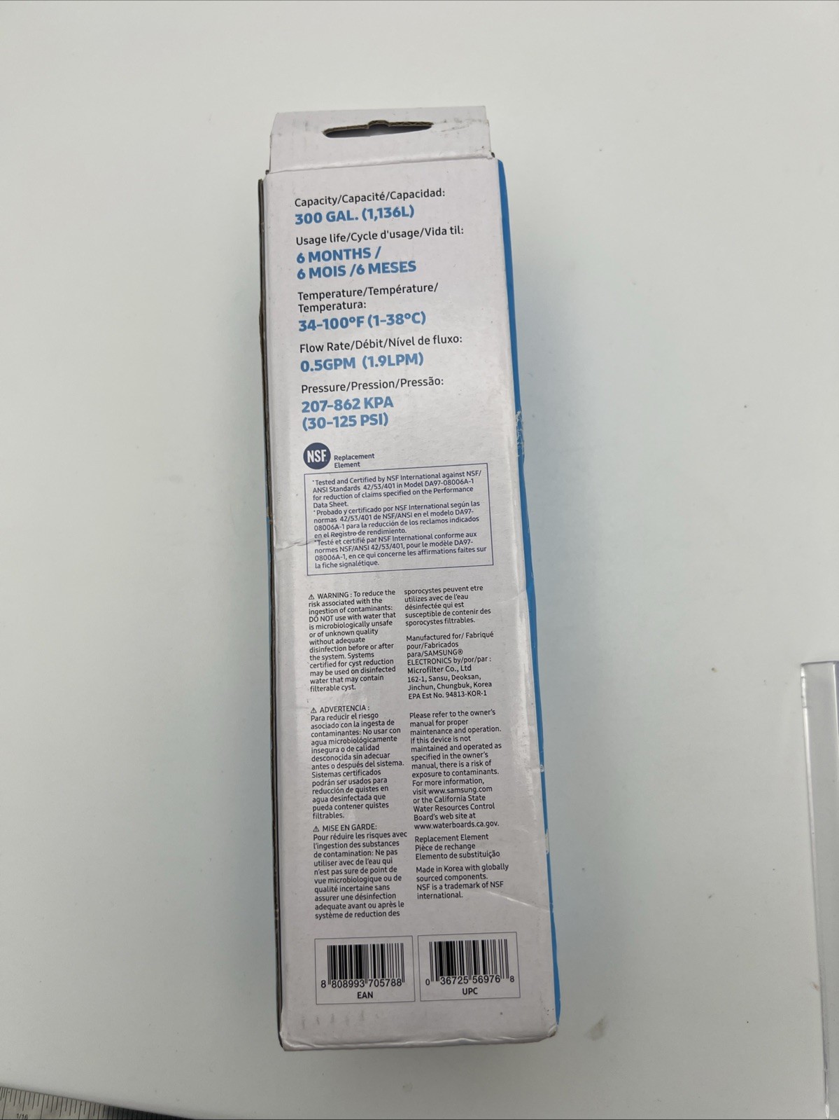 Samsung DA29-00020B HAF-CIN/EXP Refrigerator Ice & Water Filter Genuine