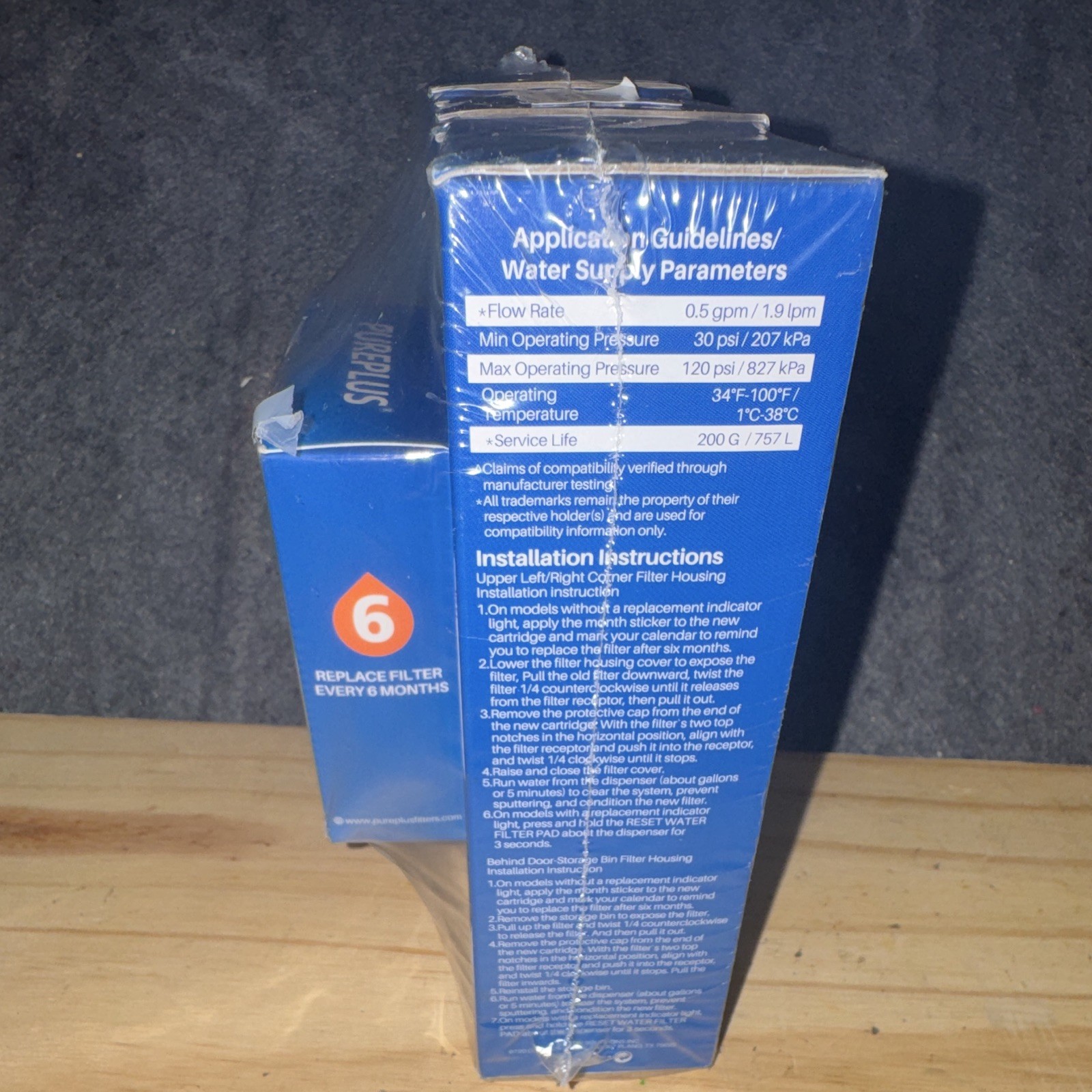 PUREPLUS AF004 RWF4700AC 3-Pack Whirlpool Fridge Carbon Filter, Chlorine