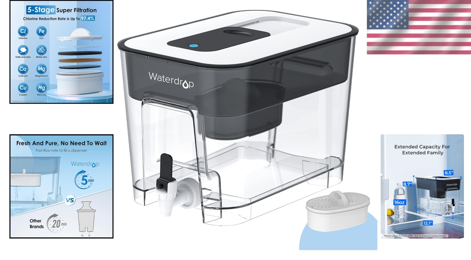 200-Gallon Freestanding Water Filter with Smart Replacement Reminder