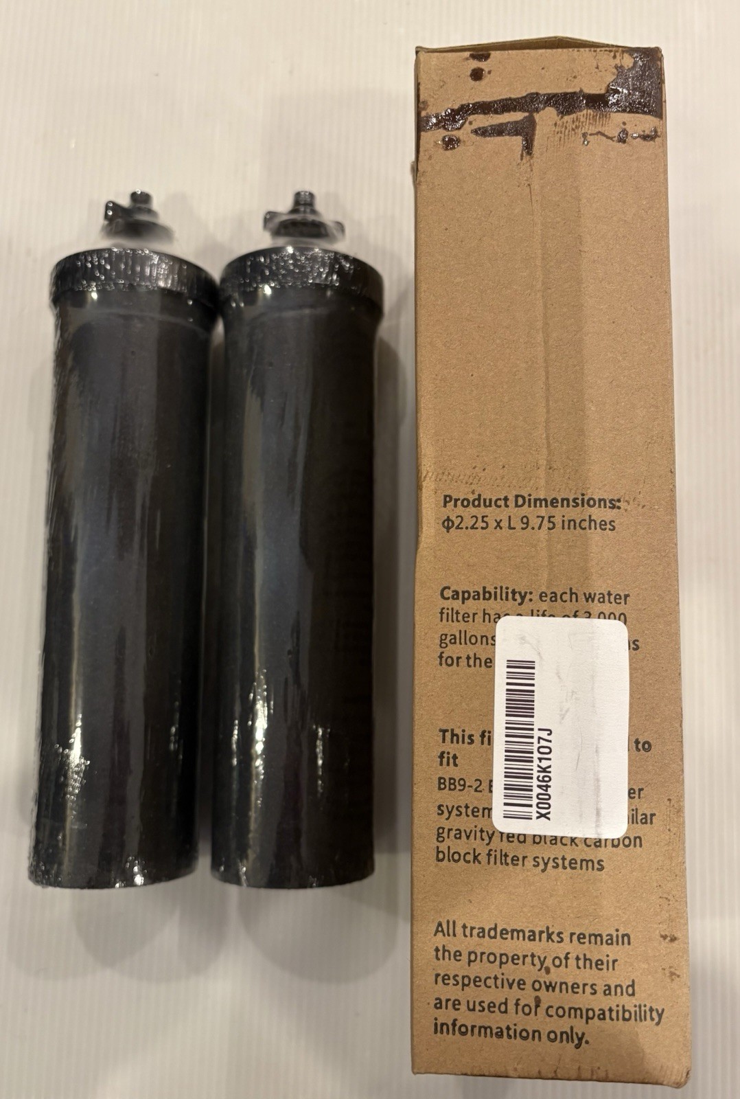 Water Filters Replacement Purification Elements For Black Berkey BB9-2 (2 PACK)