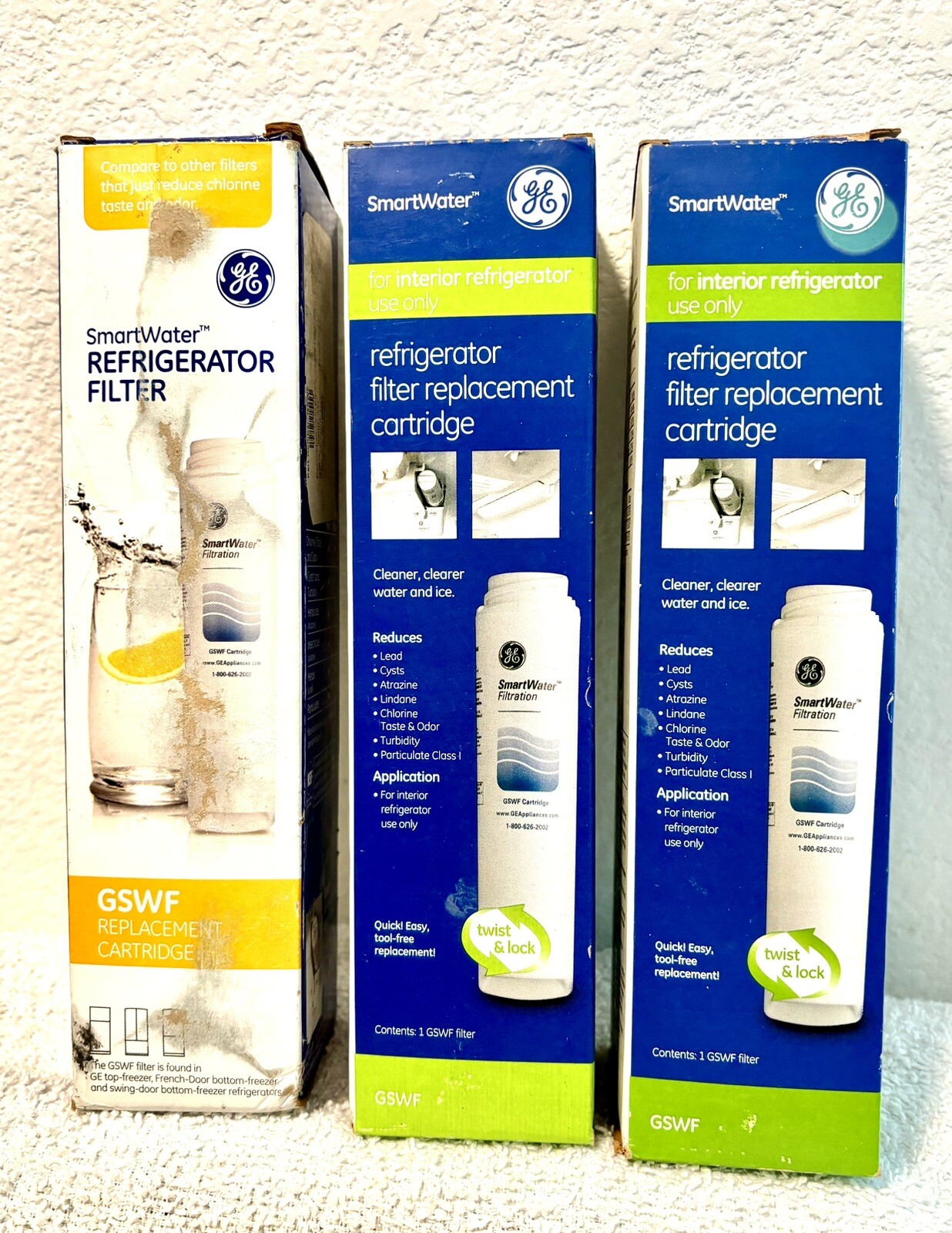 (3-Pack) GE SmartWater MSWF Refrigerator Replacement Cartridge Water Filter
