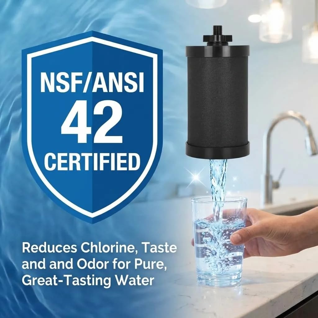 2-Pack Pro Black Water Filter Replacement, NSF/ANSI 42 Certified, 5,000 Gallo…