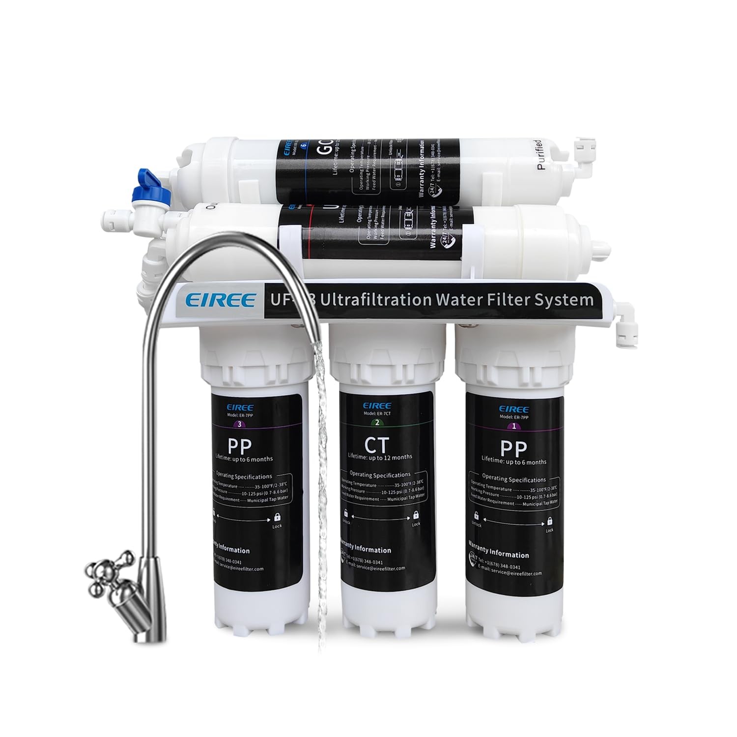UF33 0.01μm Ultra Filtration Under Sink Water Filter System 6 Stages Under Co…