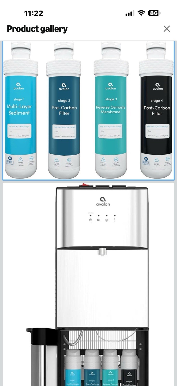 Avalon Genuine 4 Stage Reverse Osmosis Replacement Filters for Avalon