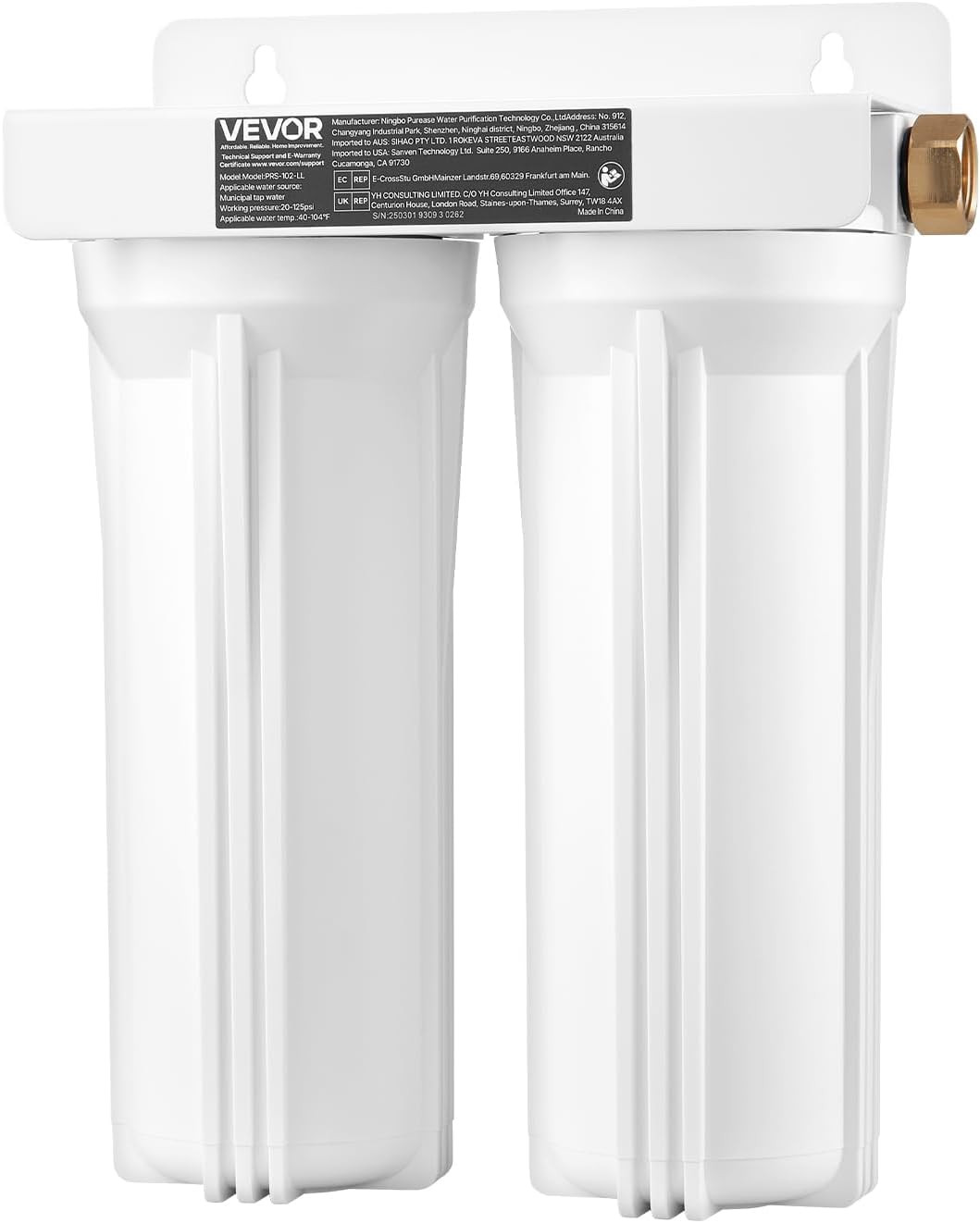 RV Water Filter, 2-Cartridge 2.5 X 10 in Water Filter System for RV, Remove Sedi
