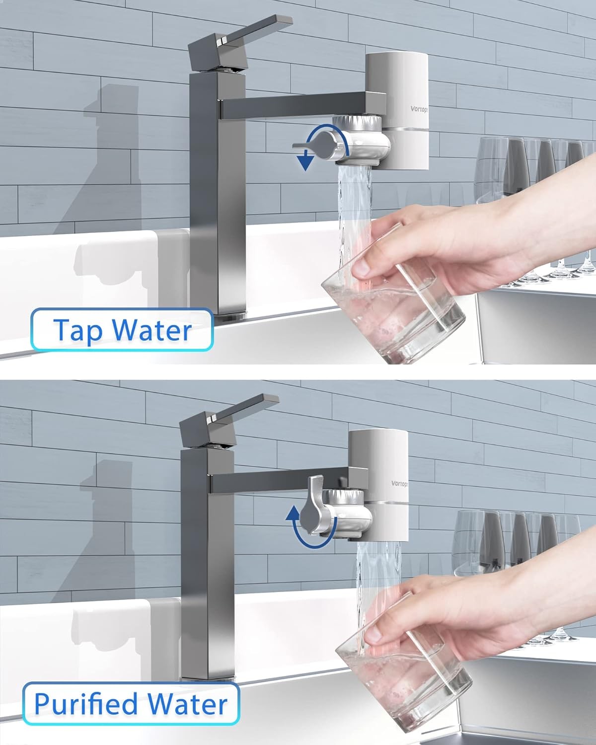 Faucet Water, 3-6 Months Lifetime, Reduces Chlorine, Taste T1/T2 T6-CTO Filter