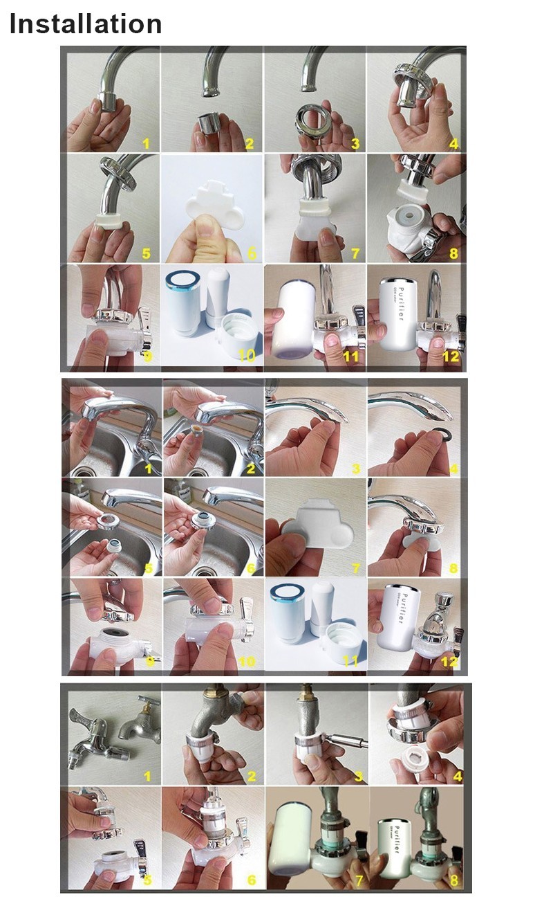 Tap Water Faucet Filter Purifier,Lead Chlorine Remover ABS Food Grade Material