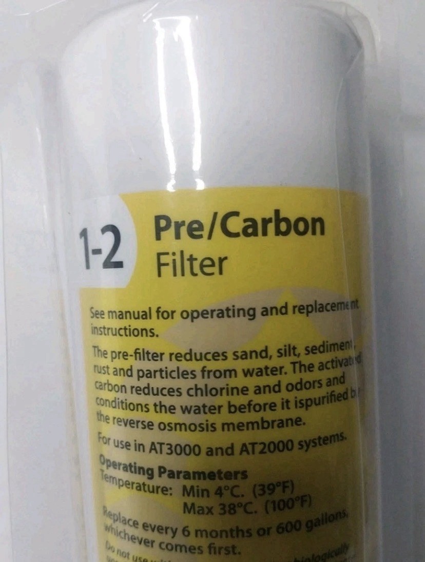 AquaTru Pre Carbon Water Filter Stages 1-2 Filter AT2001 New Sealed Fast Ship