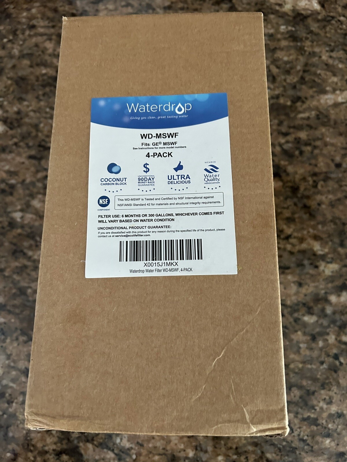 Waterdrop Refrigerator Water Filters WD-MSWF Lot of 4 New in Box