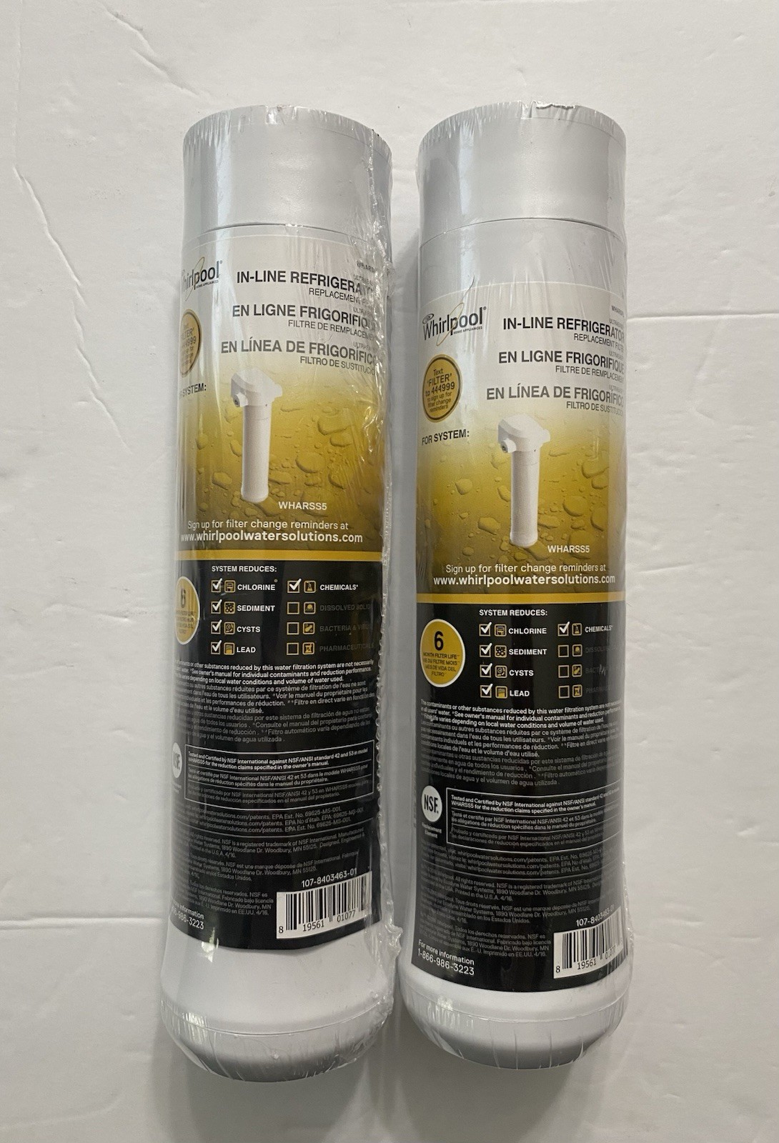 Whirlpool WHARSF5 UltraEase In-Line Refrigerator Replacement Filter~Factory Seal