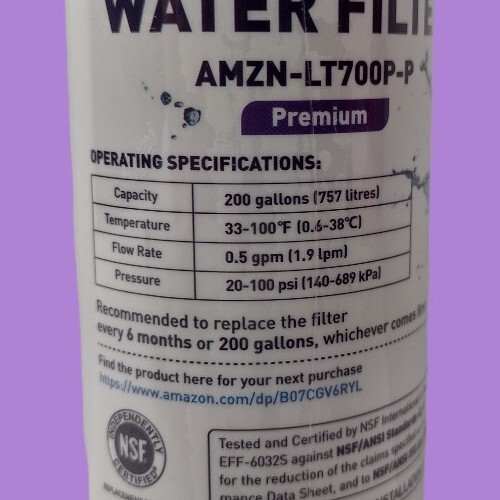 Amazon Basics PREMIUM Refrigerator Water Filter LT700P-P SEALED 2 Pack