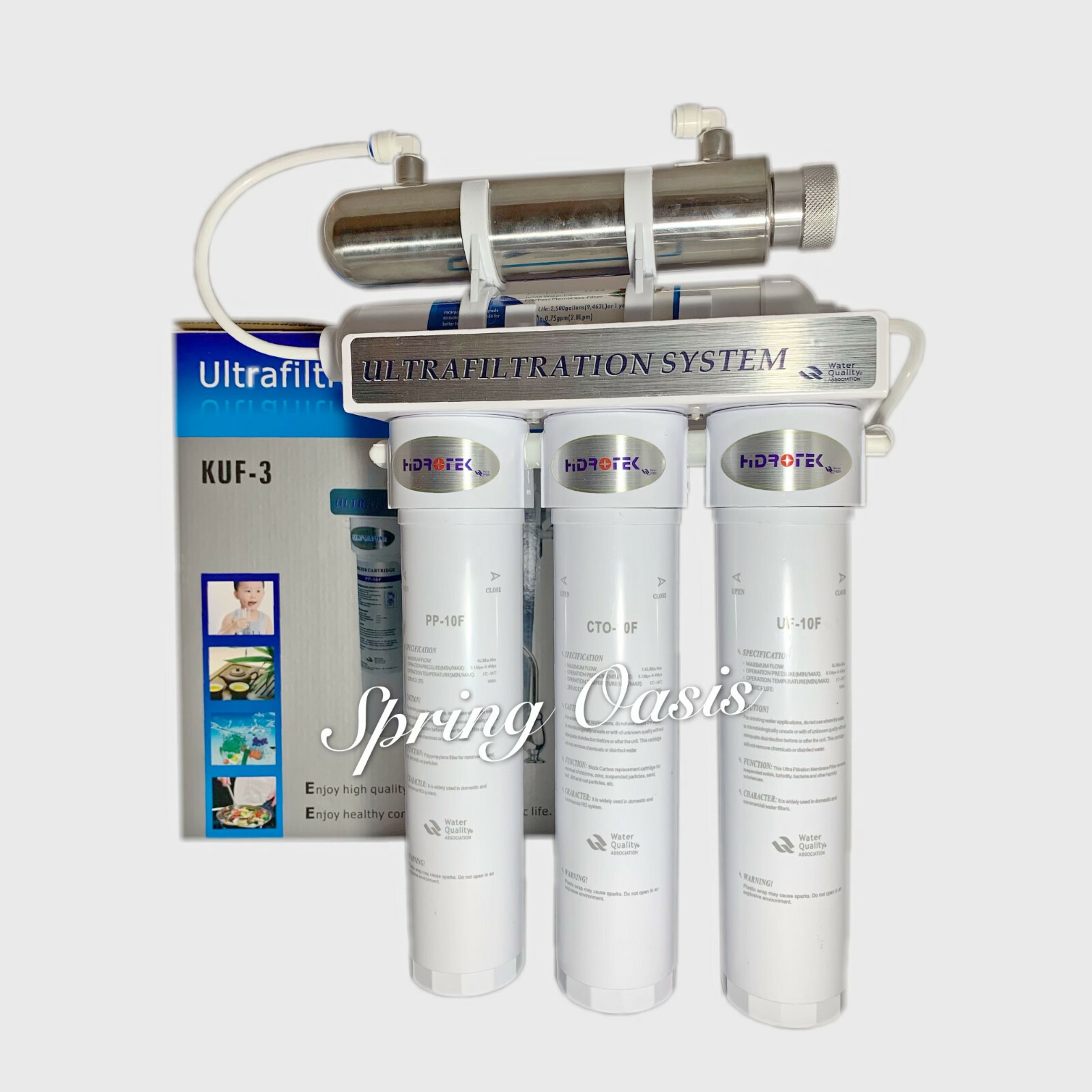 KUF-5 Ultra Filtration/UF+Ultraviolet/UV Under Sink 5 Stage Water Filter System