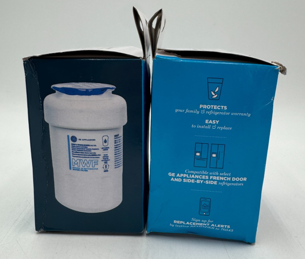 GE MWF Refrigerator Water Filters, Filters 12+ Impurities – LOT OF 2