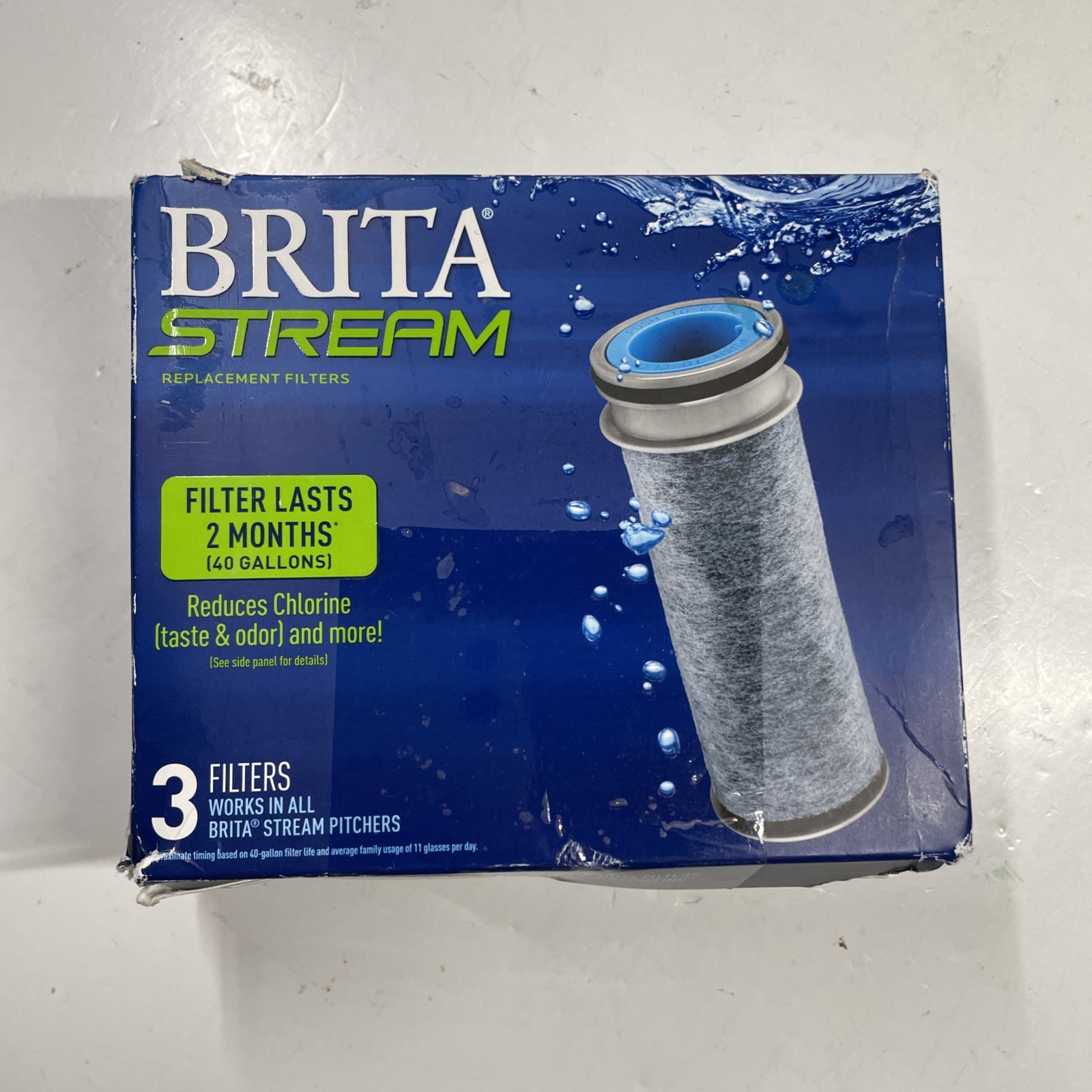 NEW Genuine Brita Stream Replacement Water Filters 3 Pack Works in All Pitchers