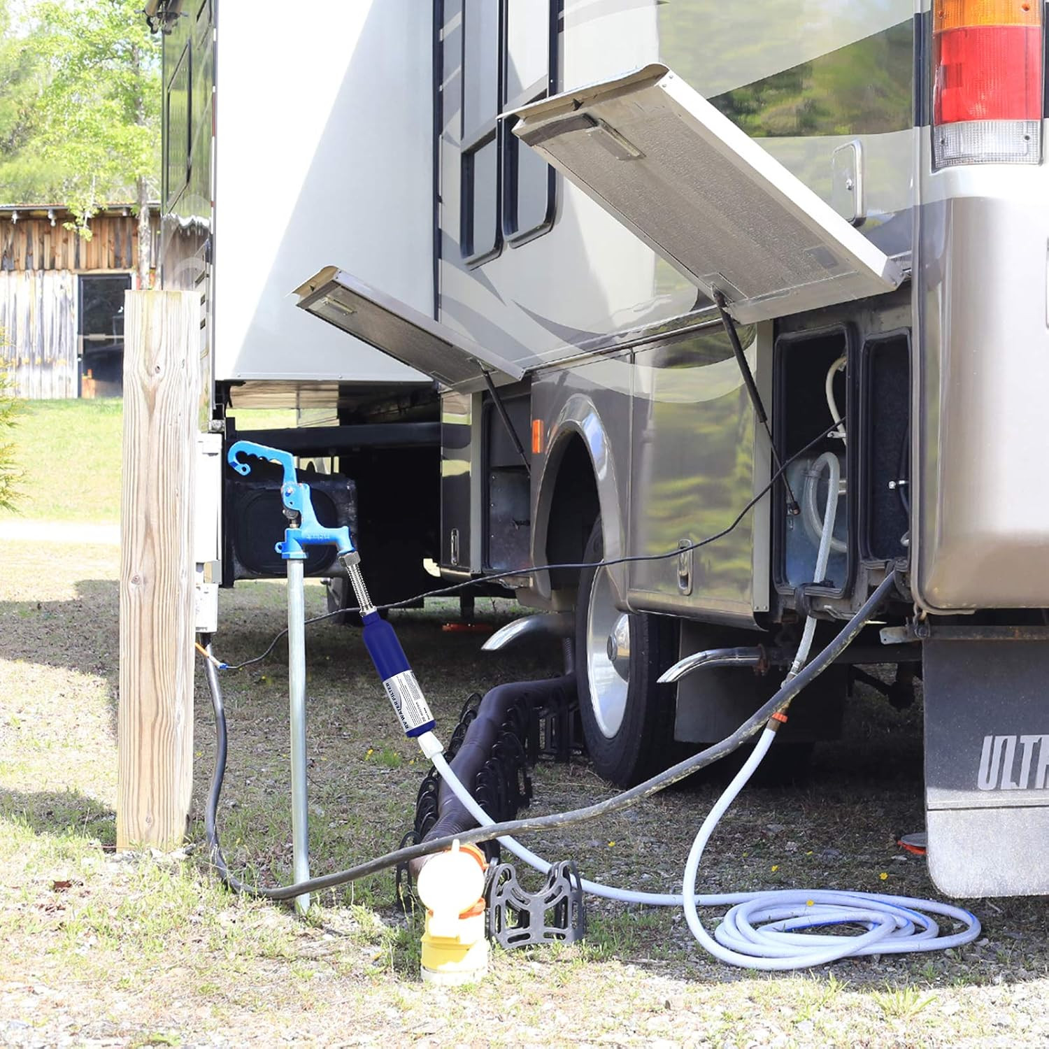 RV Camper Inline Water Filter, 2 Packs Marine Garden Camping Water Hose KDF Filt