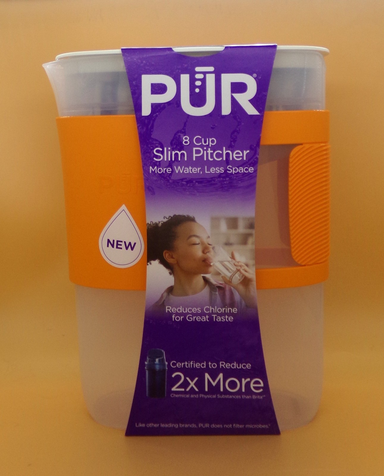 Pur® 6-Cup Pitcher with Orange Sleeve 6 filtered, 2 in Reservoir