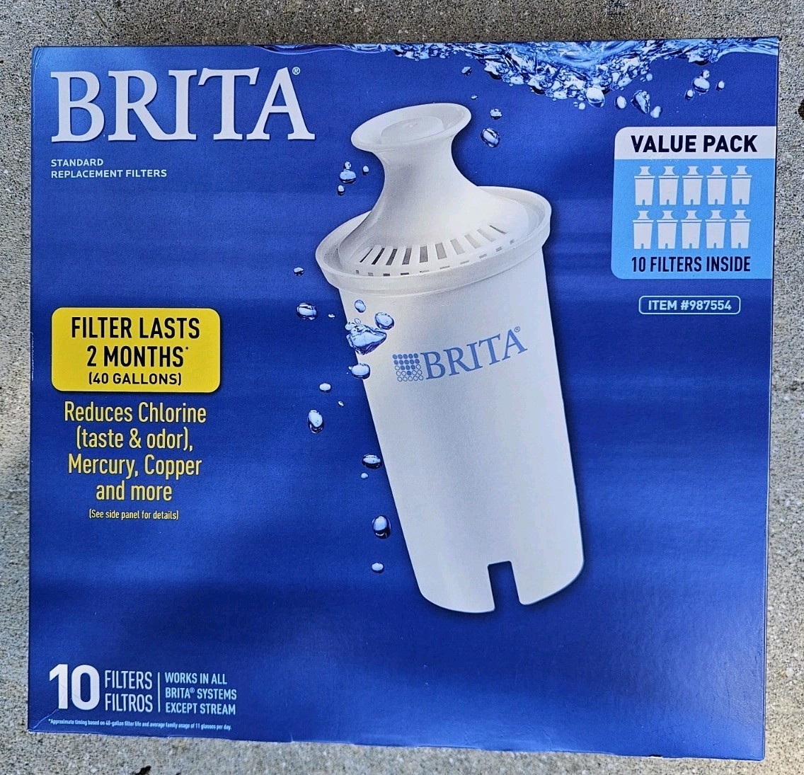 Brita 987554 Pitcher Standard Replacement Filters – 10 Pack