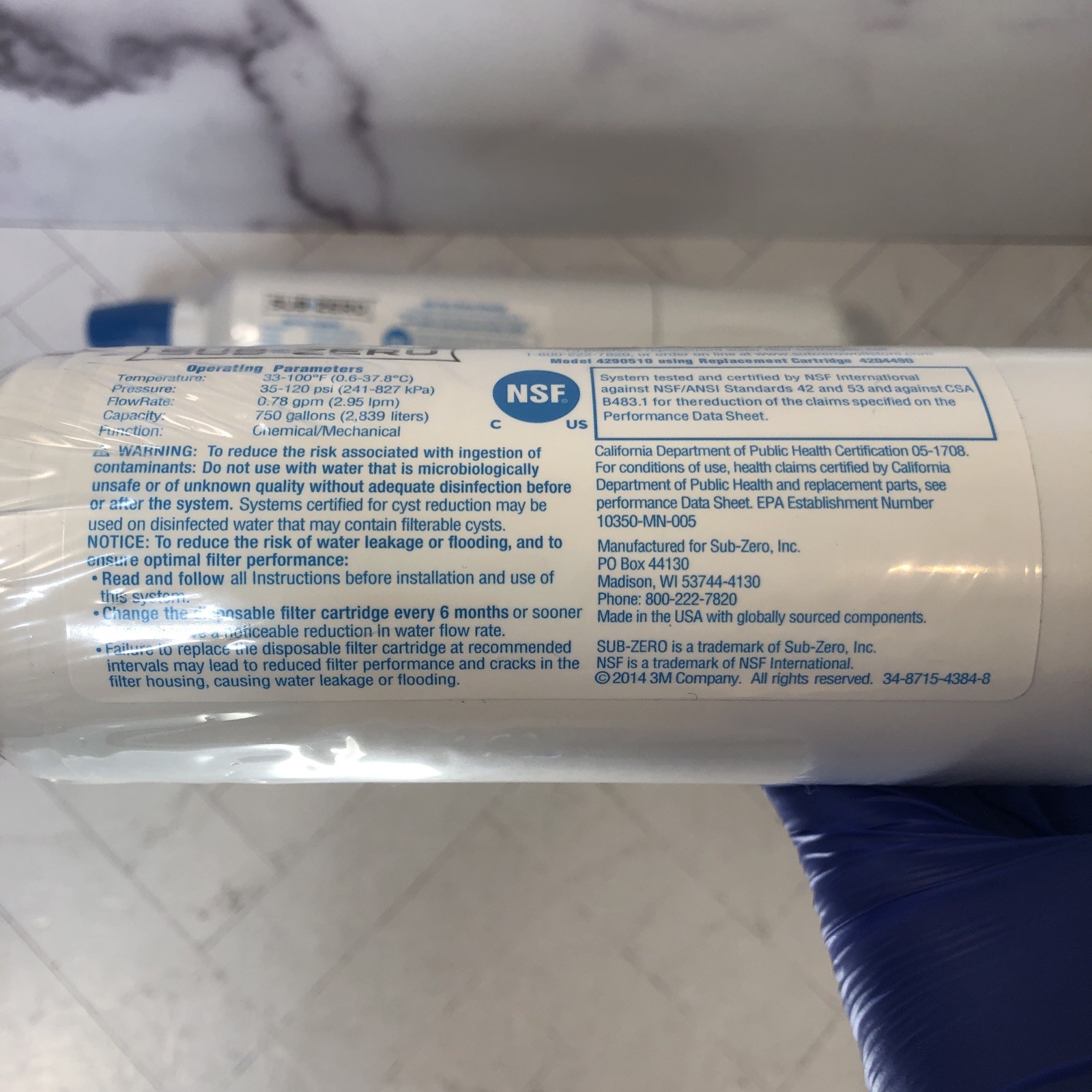 Sub-Zero 4204490 4290510 Refrigerator Water Filter Cartridge x2 Genuine OEM