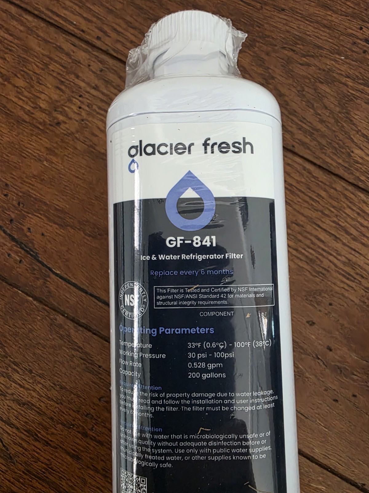 Glacier Fresh GF-841, Pack of 2, Ice &Water Refrigerator Filter, 200 gallons New